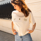 Pretty Good at Bad Choices Cream Cropped Tee