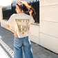 Pretty Good at Bad Choices Cream Cropped Tee