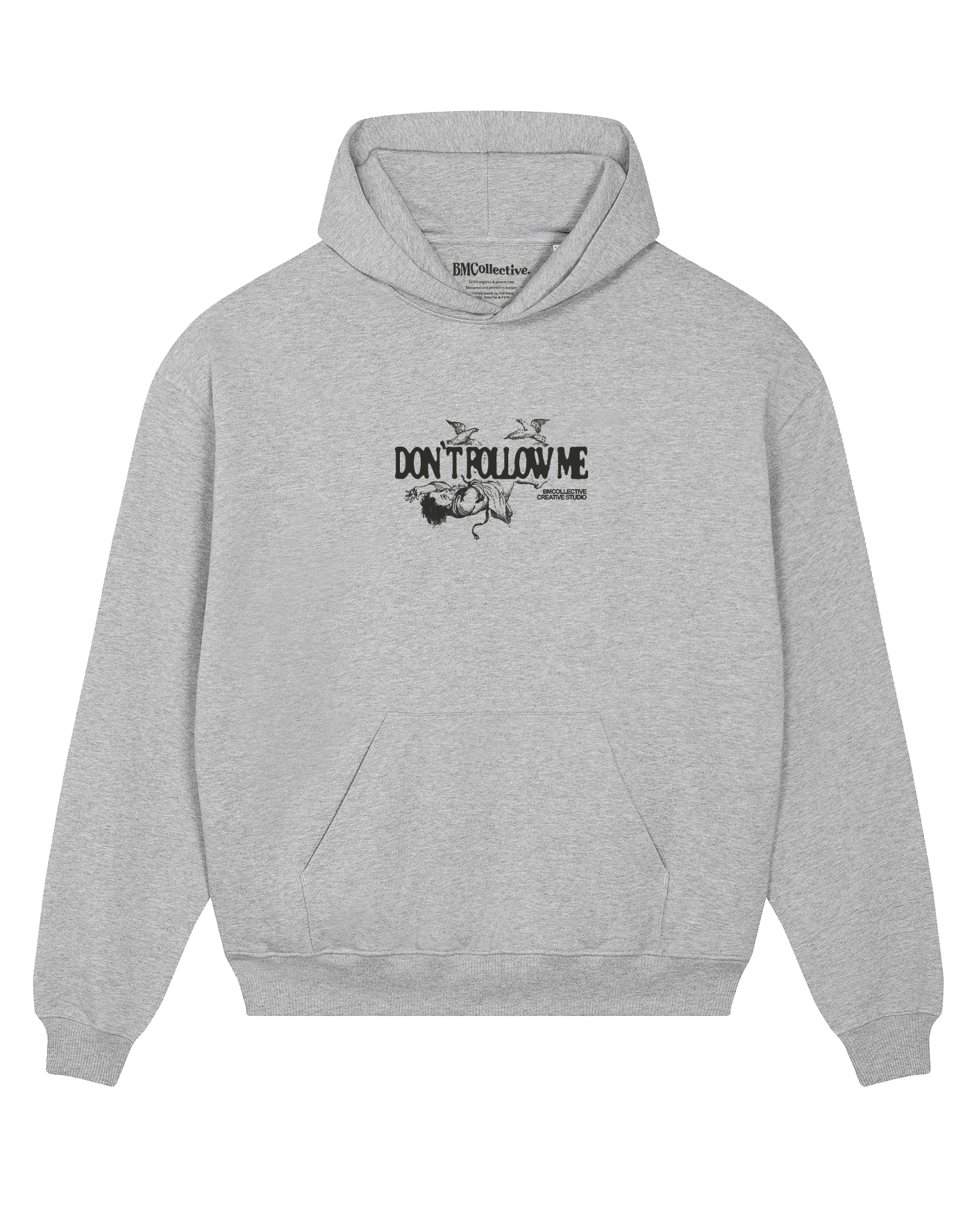 Don t Follow Me Heather Grey Hoodie
