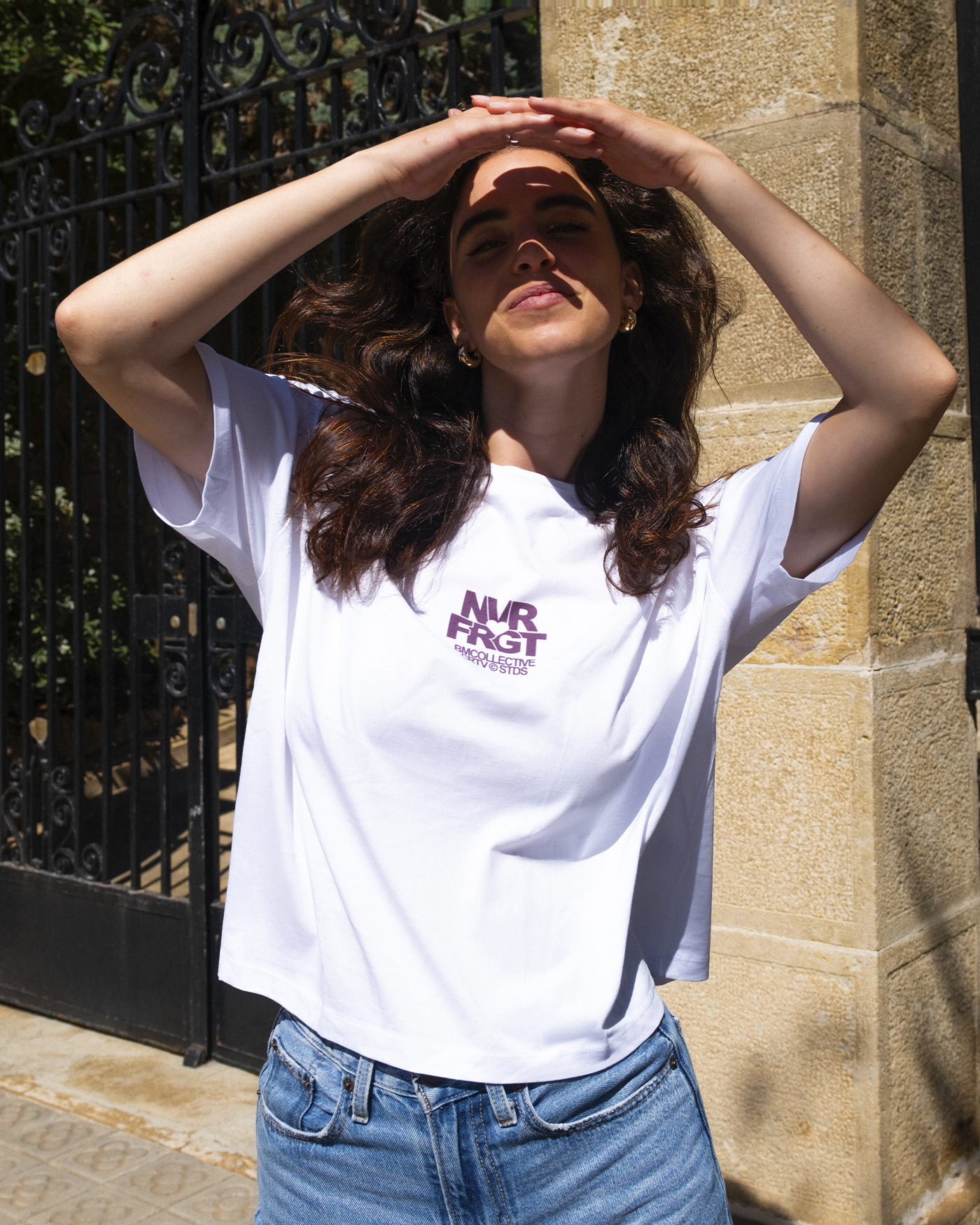 Never Forget White Cropped Tee