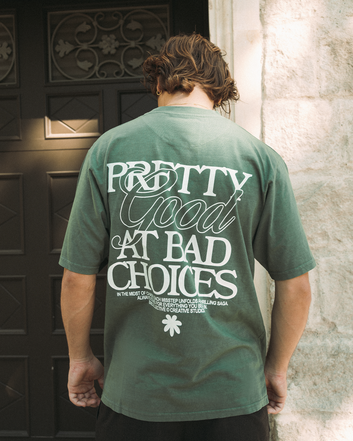 Pretty Good At Bad Choices Green Tee