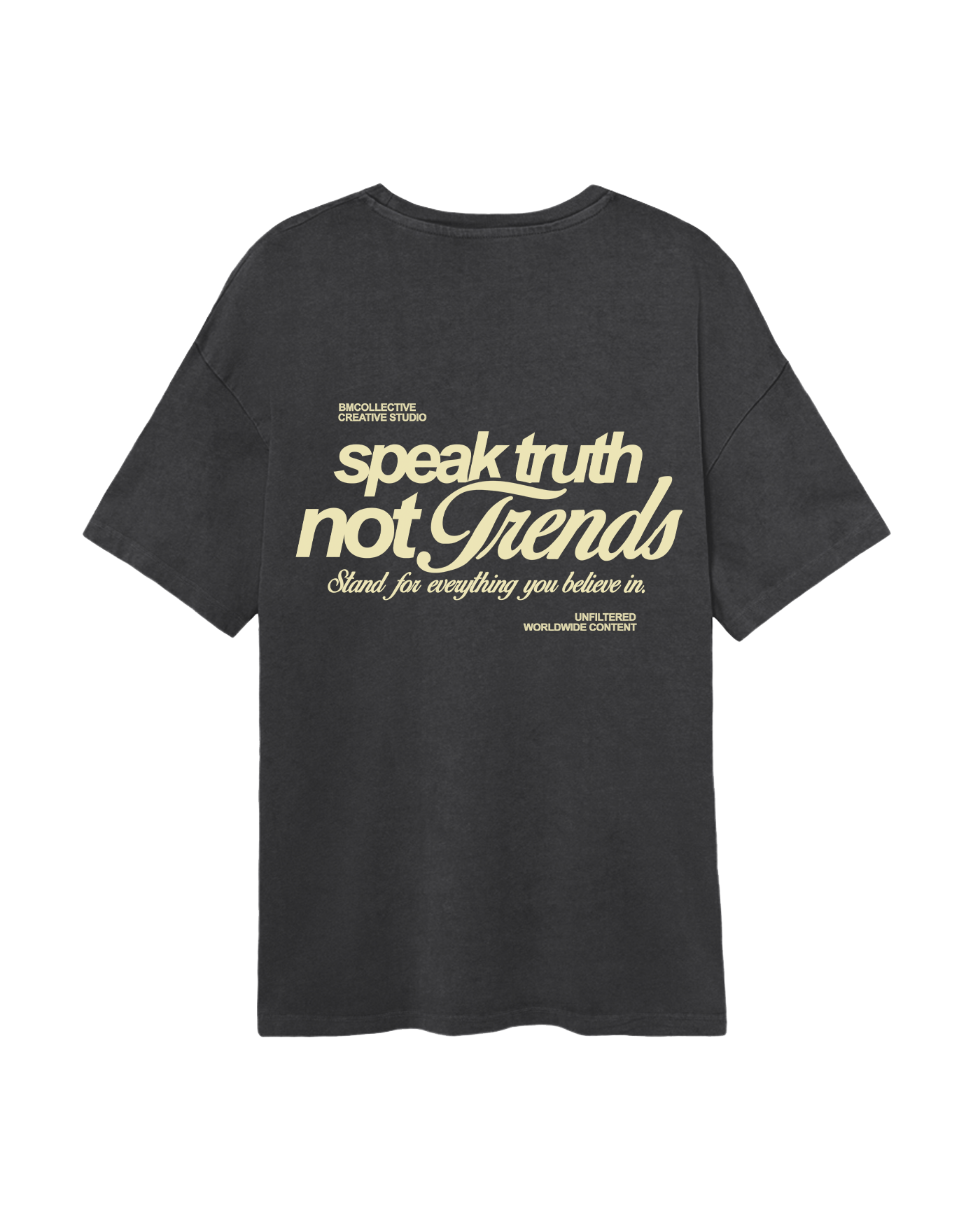Speak Truth Not Trends Dark Grey Tee